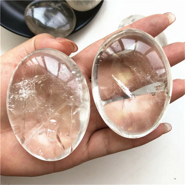 Clear Crystal Palm Stones-ToShay.org