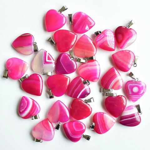 Pink Rose Stripe Onyx Heart-ToShay.org