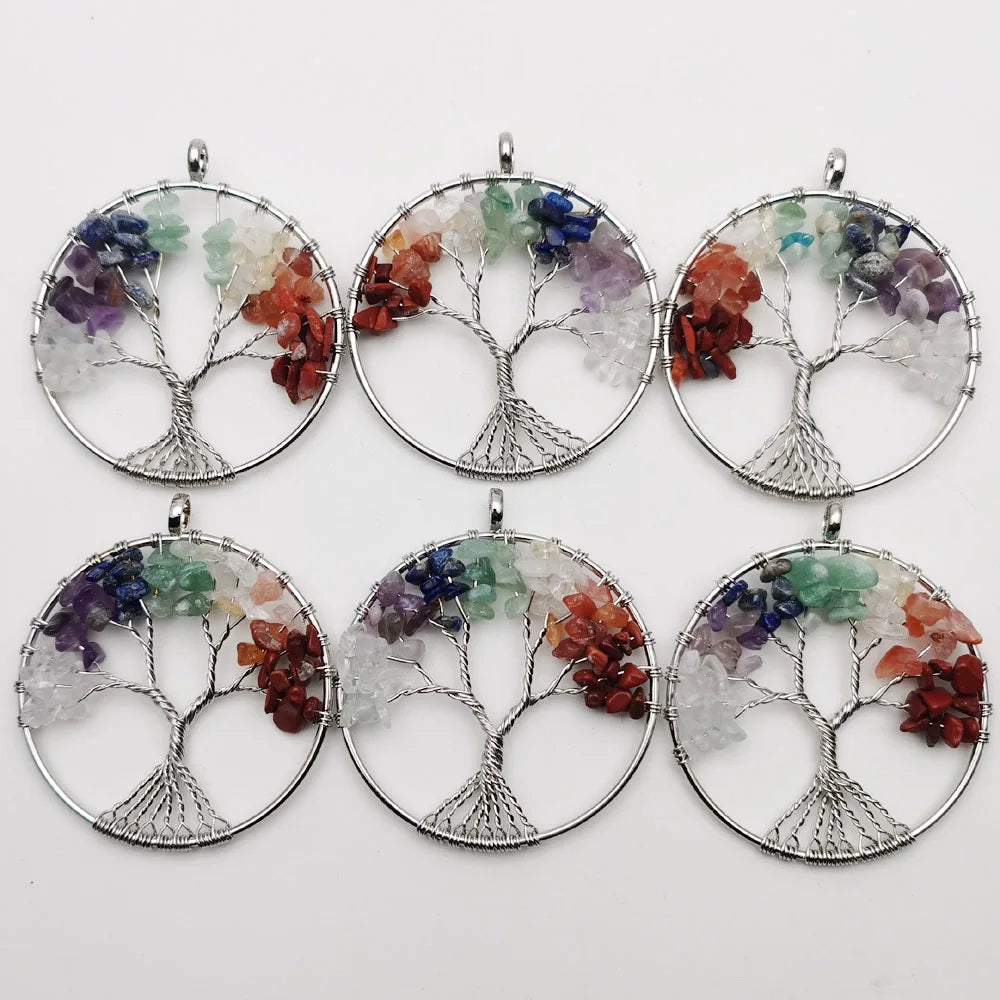 Mixed Crystal Tree Pendant-ToShay.org
