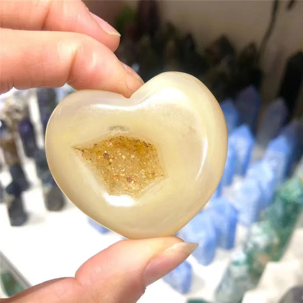 Grey Agate Crystal Heart-ToShay.org