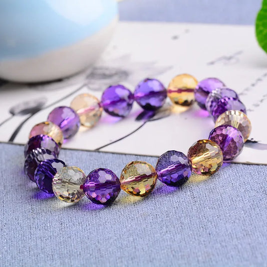 Purple Amethyst Citrine Bracelet-ToShay.org