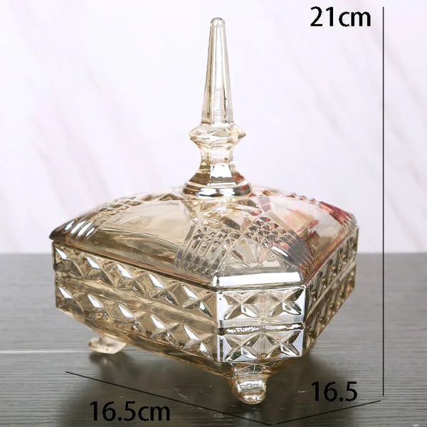 Amber Glass Candy Jar-ToShay.org