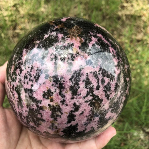 Pink Rhodonite Crystal Ball-ToShay.org