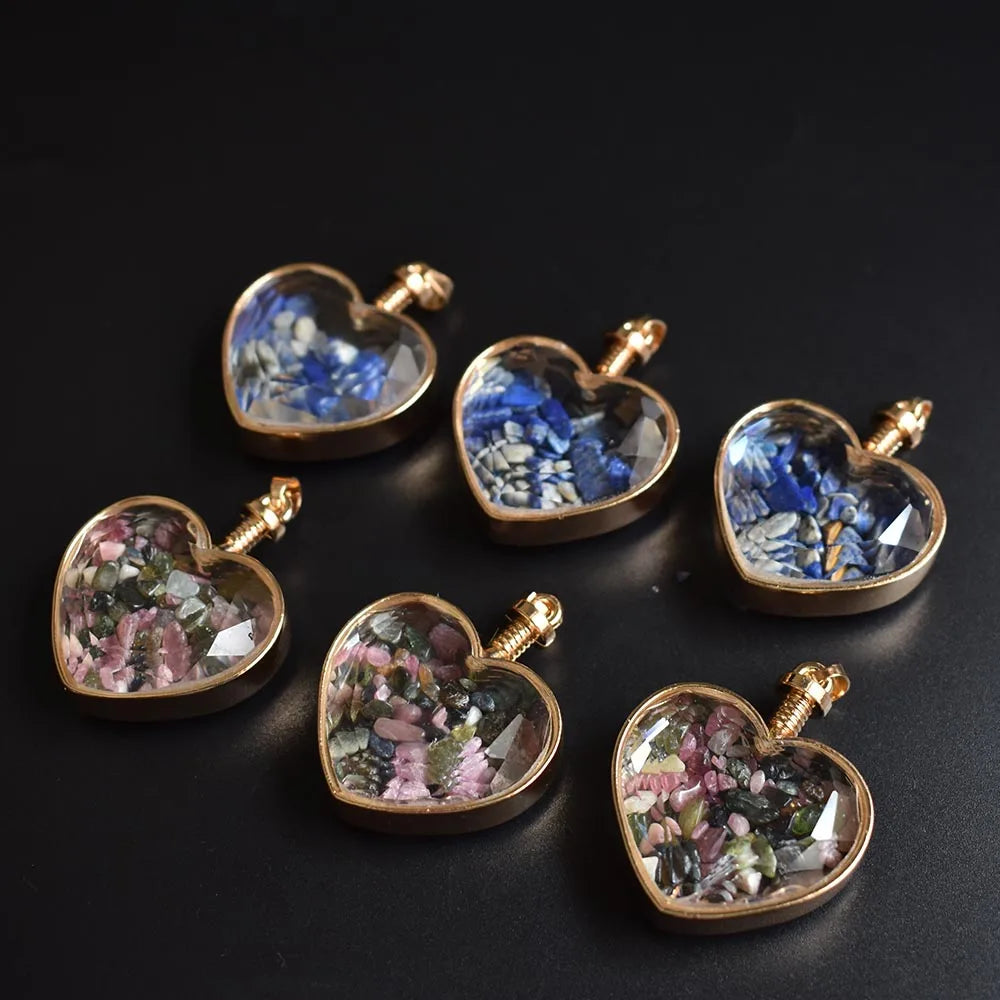 Mixed Crystal Wish Bottle Hearts-ToShay.org