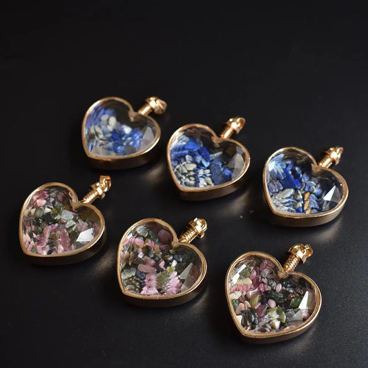 Mixed Crystal Wish Bottle Hearts-ToShay.org