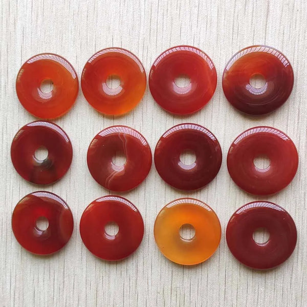 Red Agate Donut Beads-ToShay.org