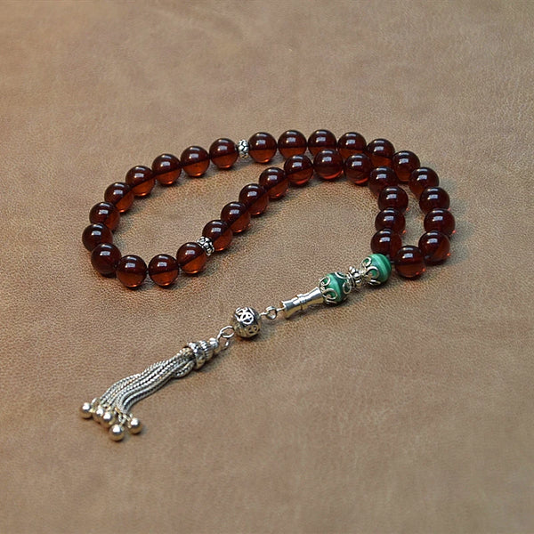 Red Amber Prayer Beads-ToShay.org