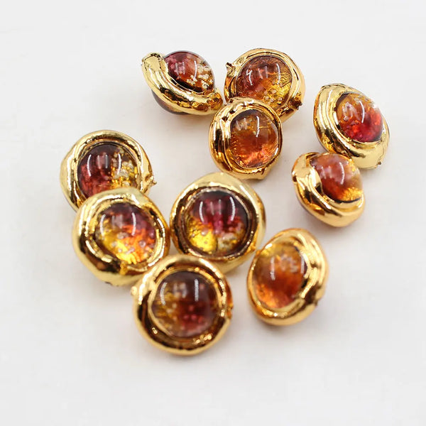 Orange Moss Glass Beads-ToShay.org