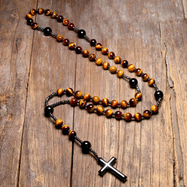 Yellow Tiger Eye Stone Rosary-ToShay.org