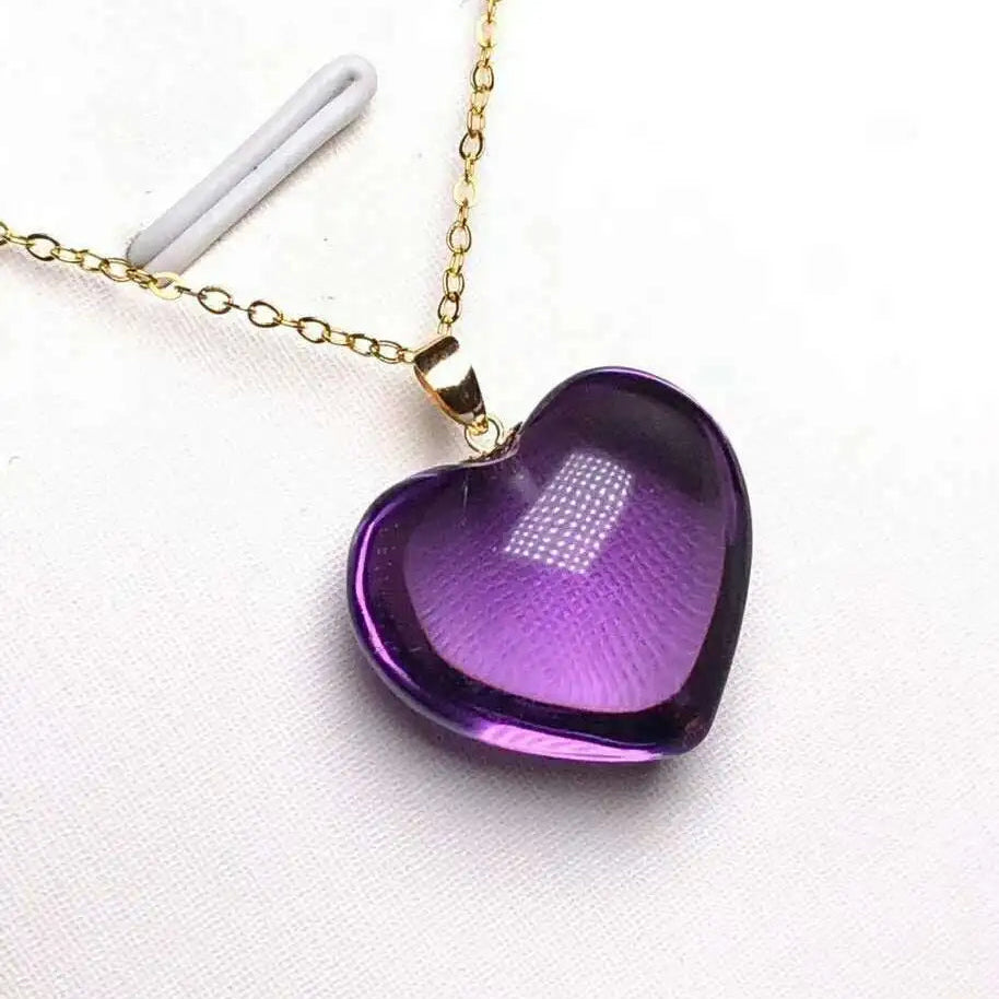 Purple Amethyst Heart Pendant-ToShay.org