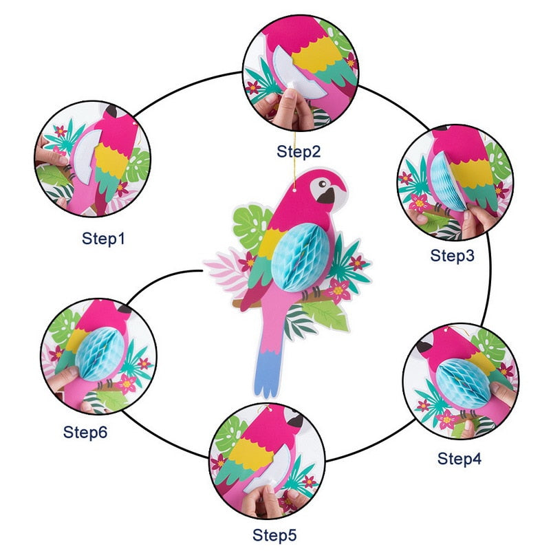 Parrot Honeycomb Decorations-ToShay.org