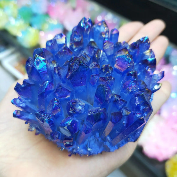Blue Aura Quartz Crystal Cluster-ToShay.org