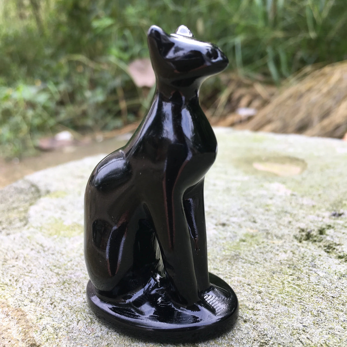 Black Obsidian Egyptian Cat-ToShay.org