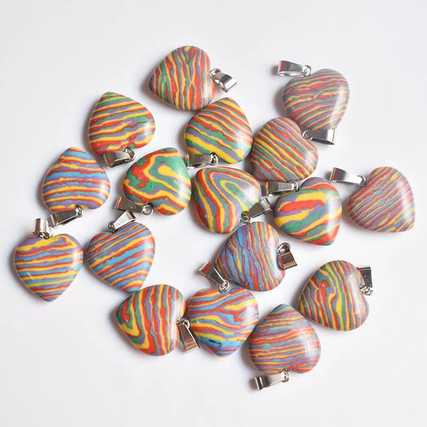 Mixed Malachite Heart Pendants-ToShay.org
