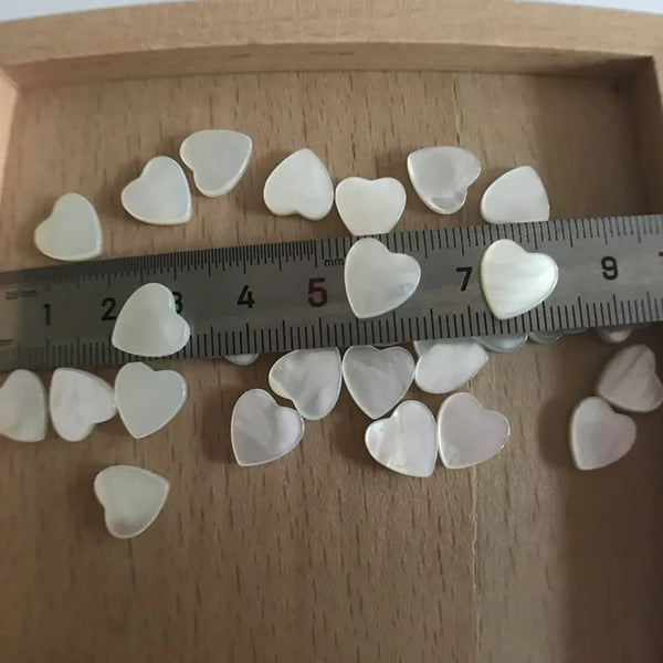 White Pearl Shell Hearts-ToShay.org