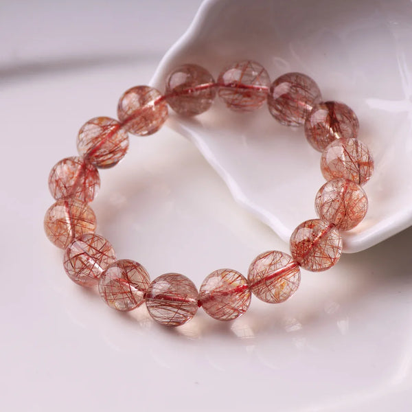 Red Rutilated Quartz Bracelet-ToShay.org