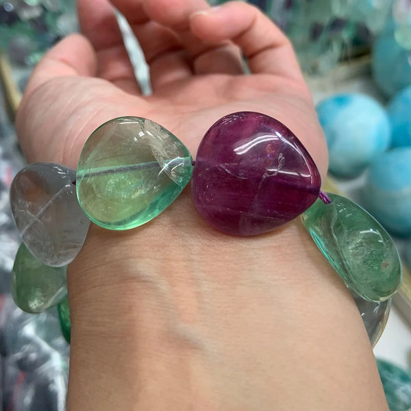 Green Fluorite Heart Beads-ToShay.org