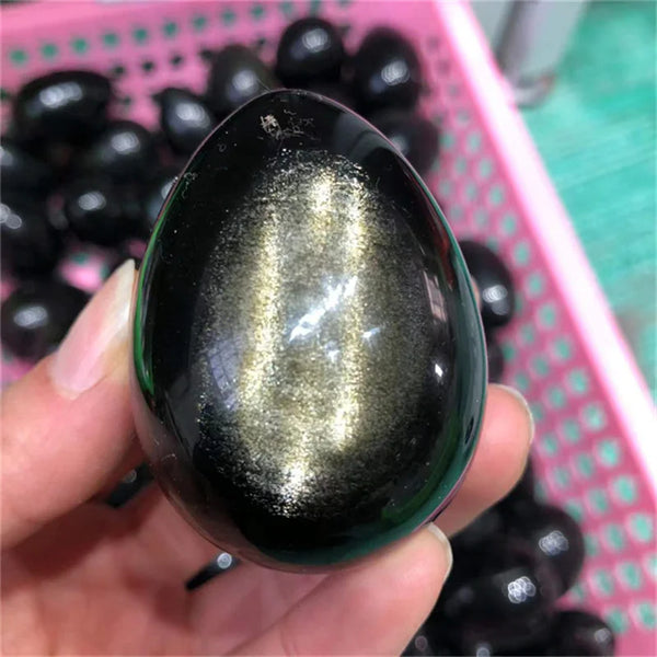 Black Gold Obsidian Egg-ToShay.org