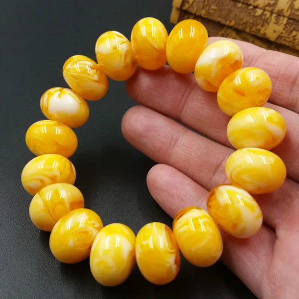 Yellow Beeswax Amber Bracelet-ToShay.org