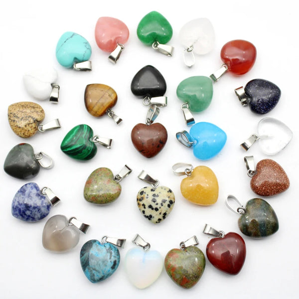 Mixed Crystal Heart Pendants-ToShay.org