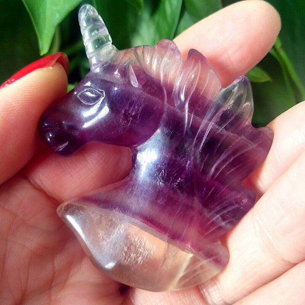 Purple Fluorite Unicorn Head-ToShay.org