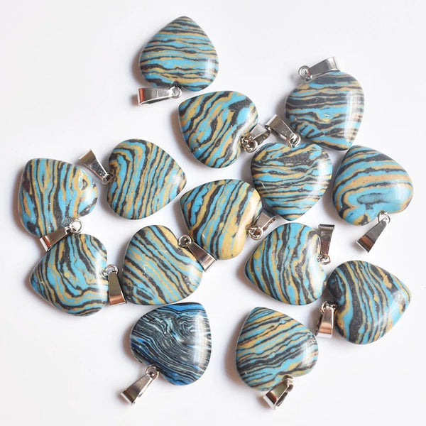 Mixed Malachite Heart Pendants-ToShay.org