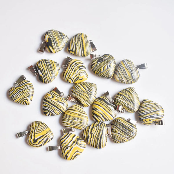 Mixed Malachite Heart Pendants-ToShay.org