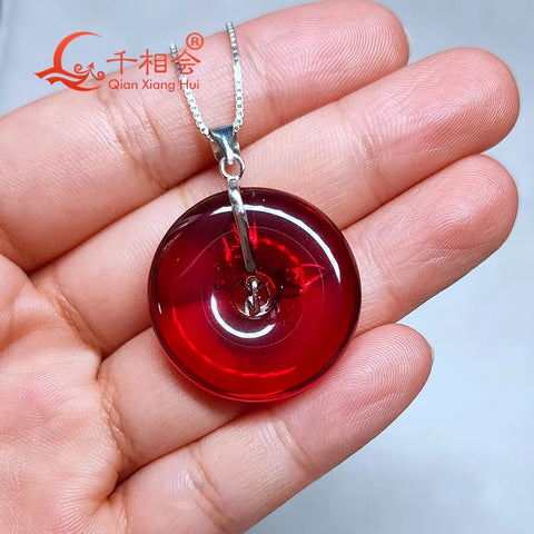 Red Ruby Donut Pendant-ToShay.org