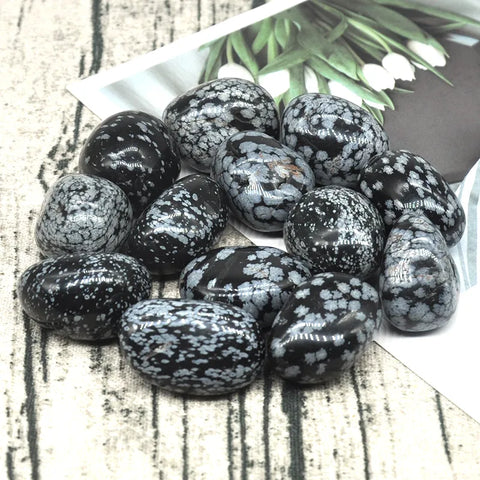 Black Snowflake Obsidian Stones-ToShay.org