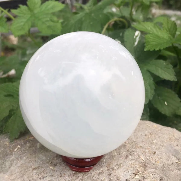 White Selenite Opal Ball-ToShay.org