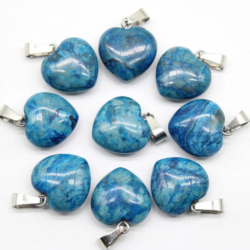 Mixed Crystal Heart Pendants-ToShay.org
