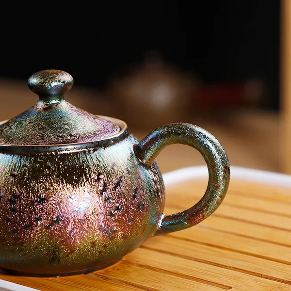 Gold Peacock Glazed Teapot-ToShay.org