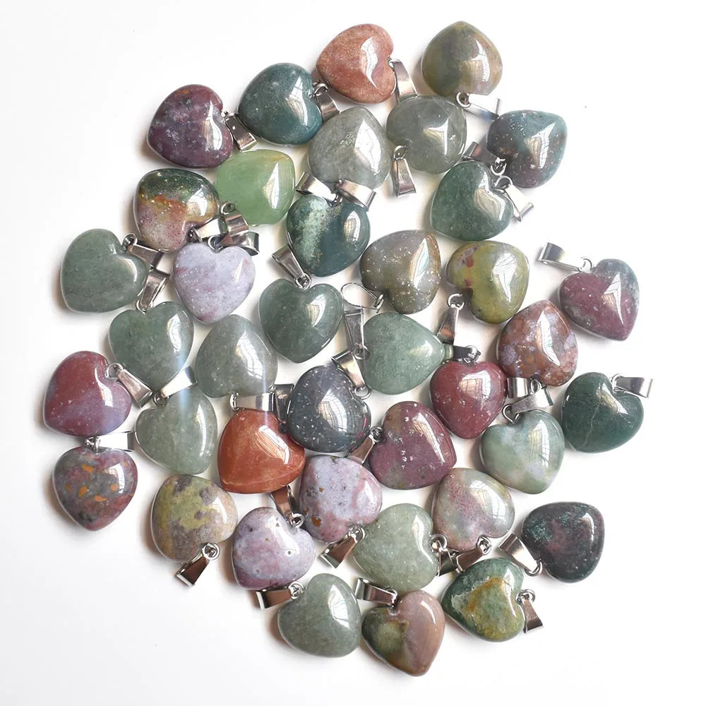 Mixed Crystal Heart Pendants-ToShay.org