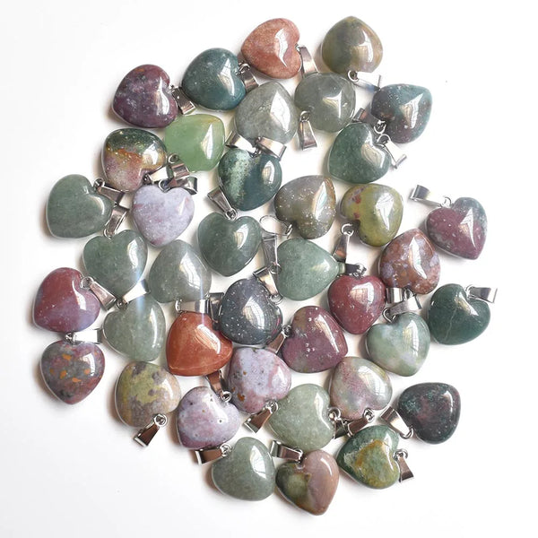Mixed Crystal Heart Pendants-ToShay.org