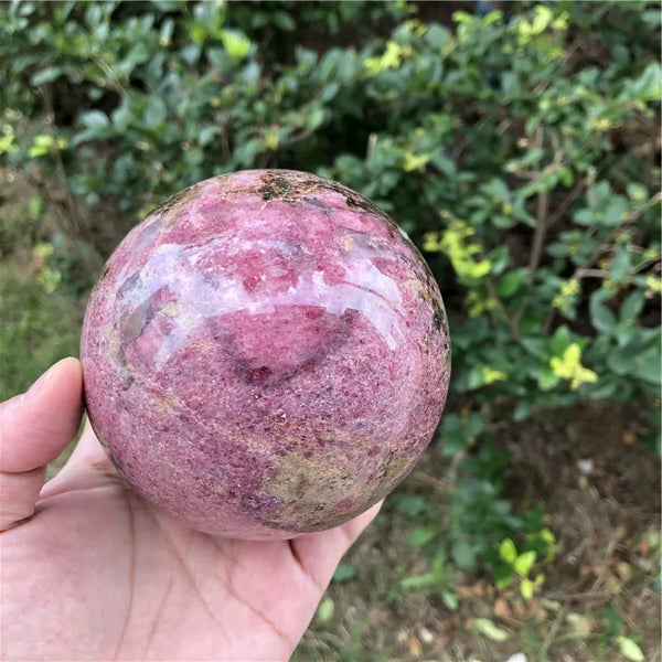 Pink Rhodonite Crystal Ball-ToShay.org