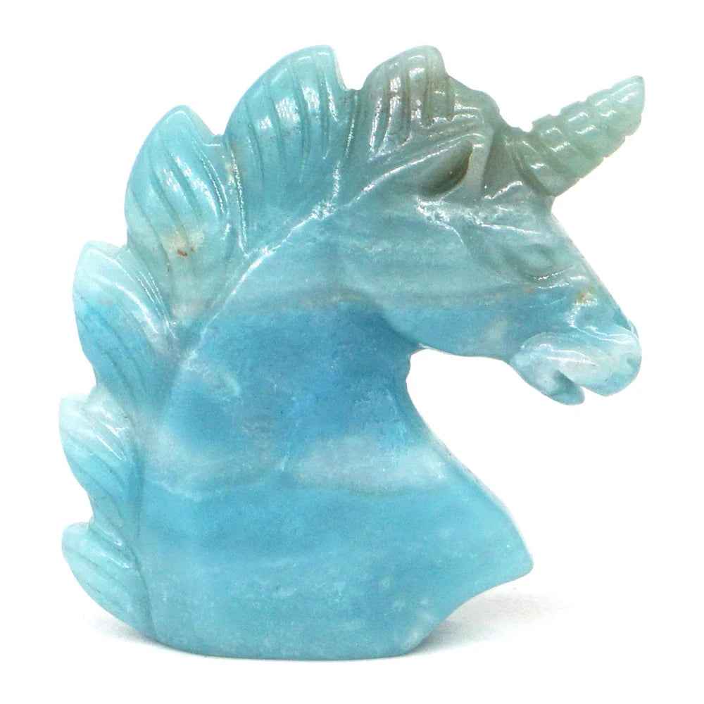 Blue Amazonite Unicorn Head-ToShay.org