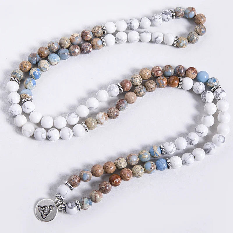White Howlite Bead Mala-ToShay.org