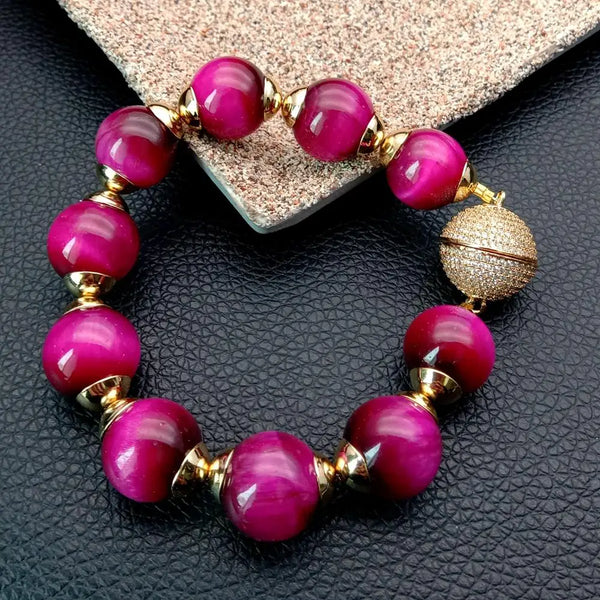 Pink Tiger Eye Bracelet-ToShay.org