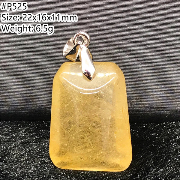 Gold Rutilated Quartz Pendant-ToShay.org