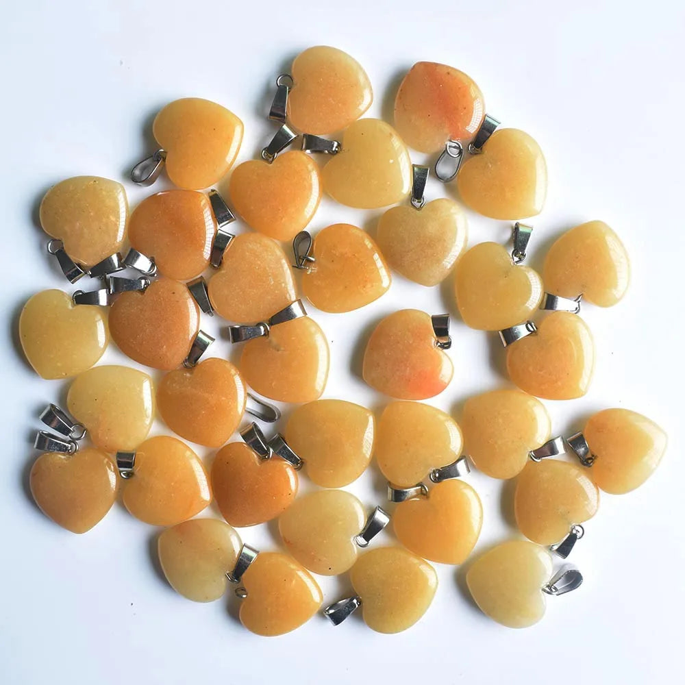 Mixed Agate Heart Pendants-ToShay.org