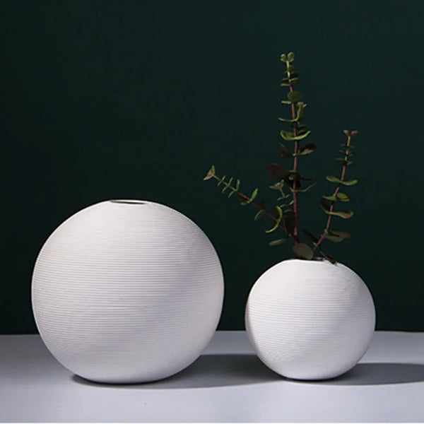 White Ball Vase-ToShay.org