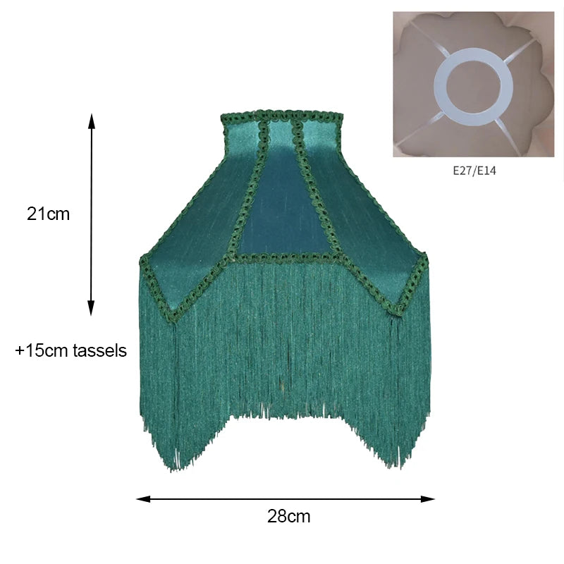 Green Tassels Lampshade-ToShay.org