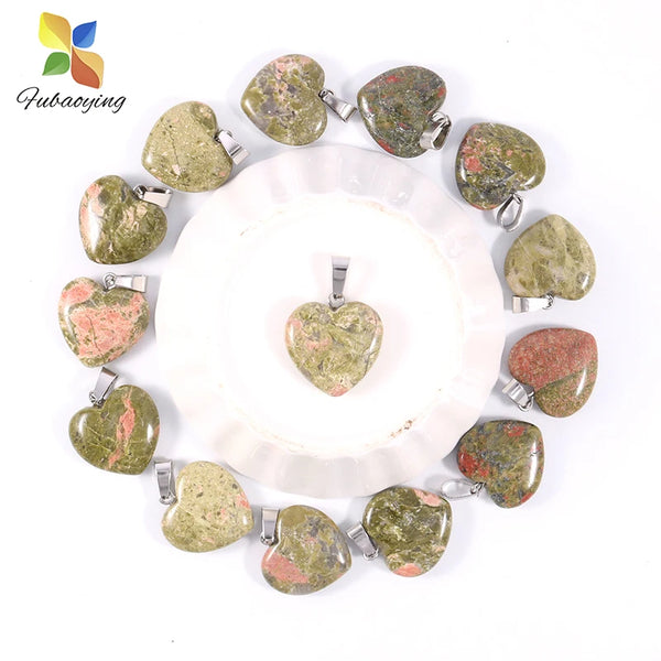 Mixed Crystal Heart Pendants-ToShay.org