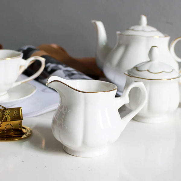 White Ceramic Sugar Creamer Set-ToShay.org