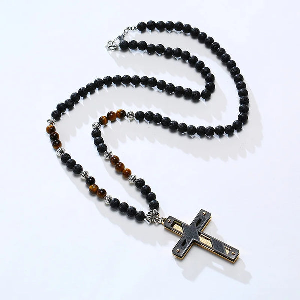 Black Lava Stone Rosary-ToShay.org