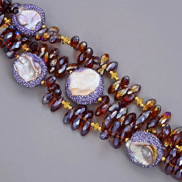 Purple Keshi Pearl Bracelet-ToShay.org