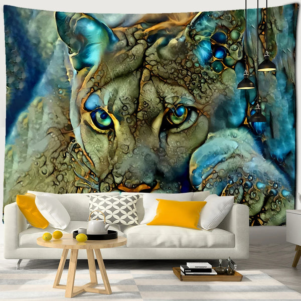 Jungle Cat Art Tapestry-ToShay.org