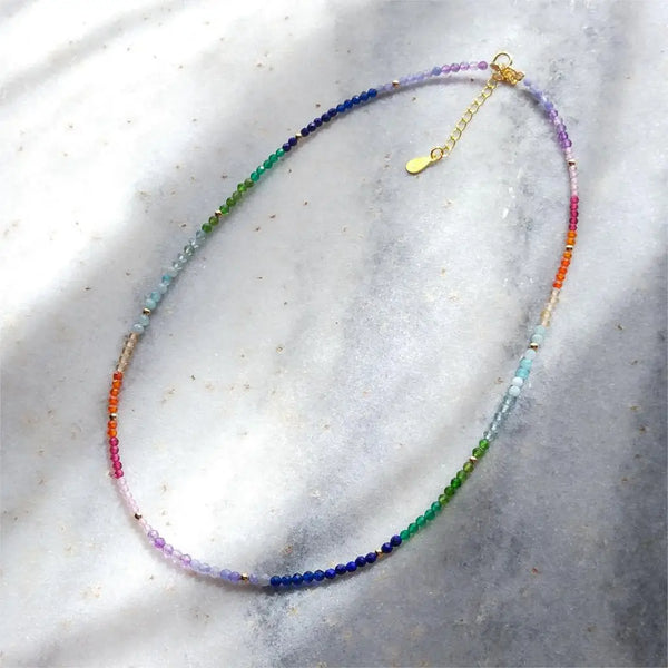 Rainbow Crystal Bead Necklace-ToShay.org