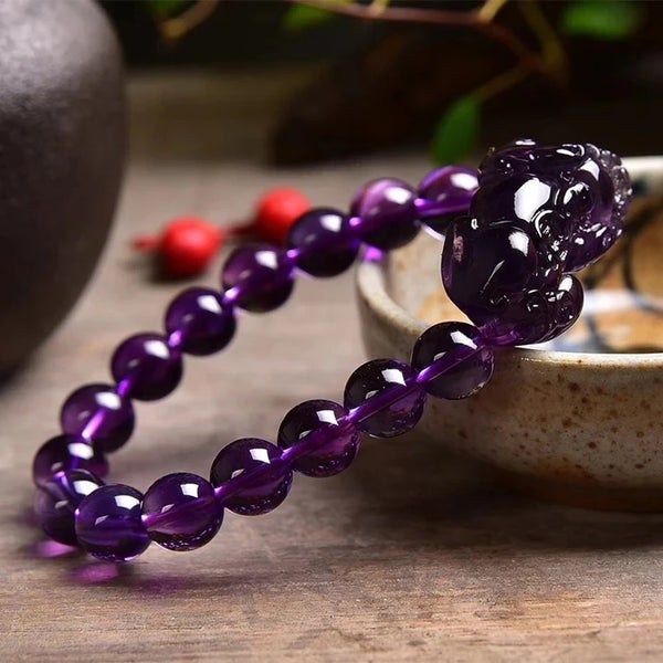 Purple Amethyst Pi Xiu Bead-ToShay.org