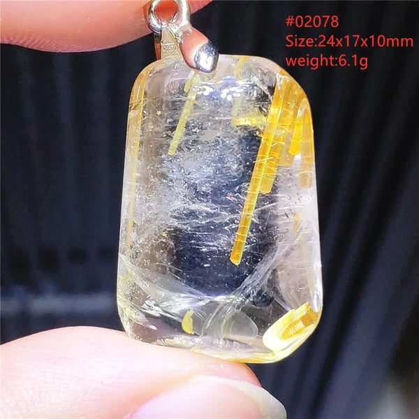 Gold Rutilated Quartz Pendant-ToShay.org